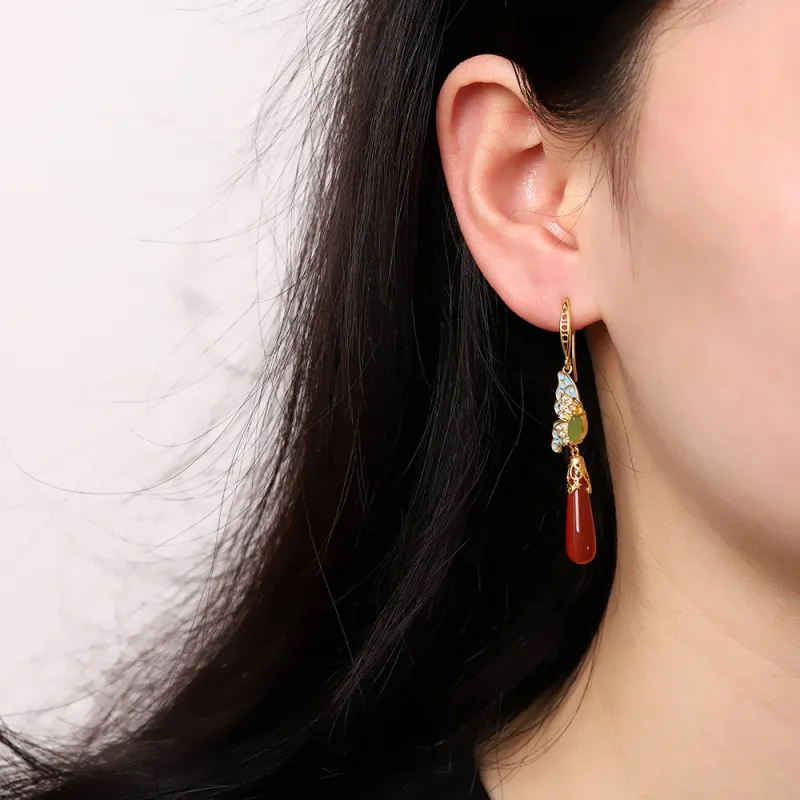 Love Agate Jade Earrings Women's-1
