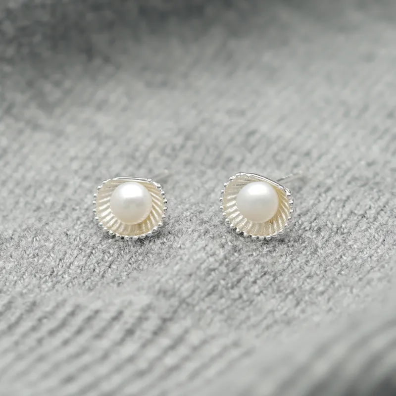 Love Pearl Stud Earrings Women's-3