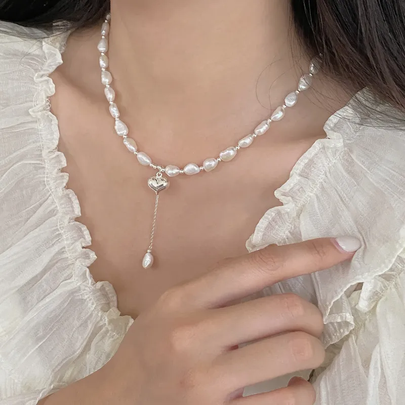 Love Pearl Necklaces Women's-4