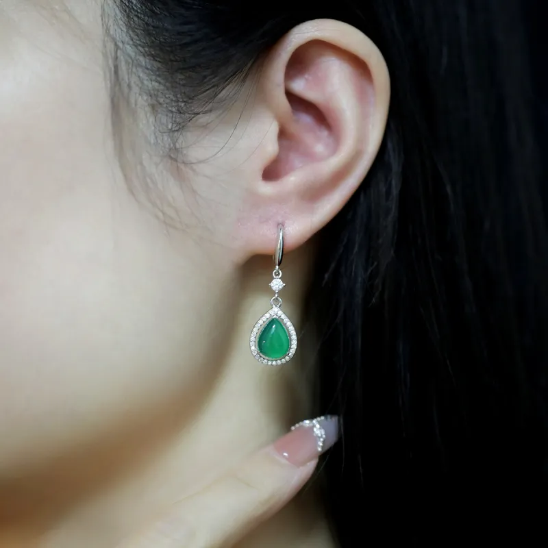 Love Chalcedony Jade Earrings Women's-7