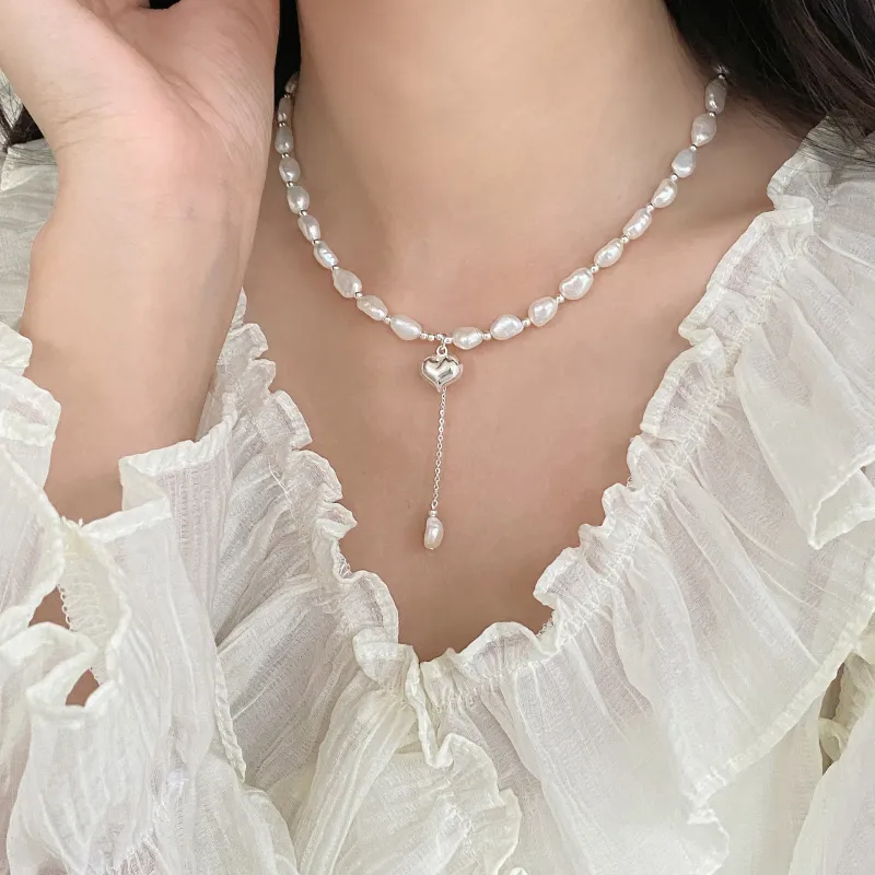 Love Pearl Necklaces Women's-5