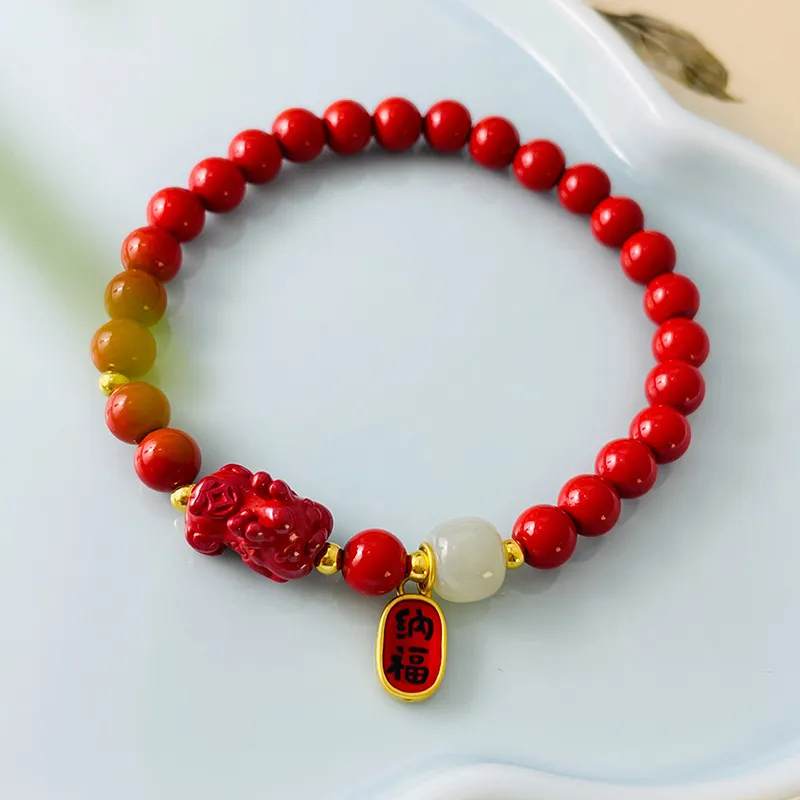 Love Reconstructed Cinnabar Bracelets Women's-7