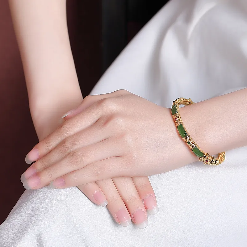 Love Hetian Jade Bangles Green Jade Women's-14