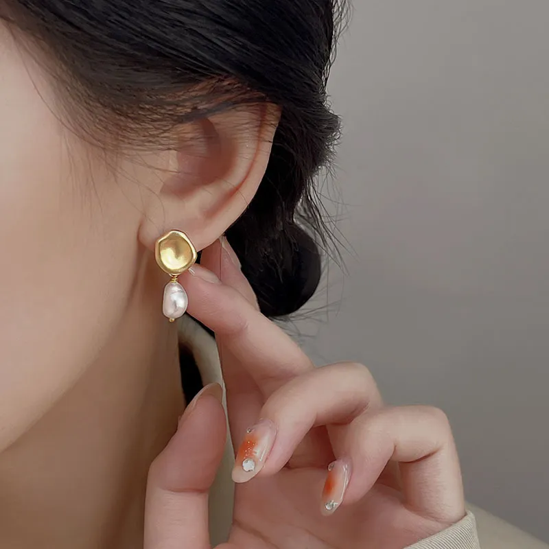 Love Pearl Stud Earrings Women's-2