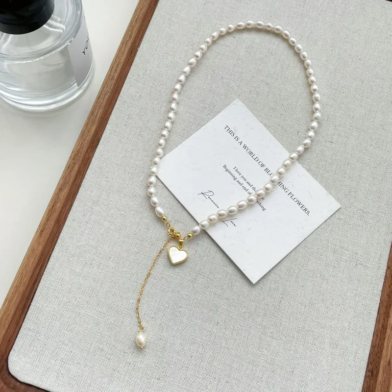 Love Pearl Necklaces Women's-4