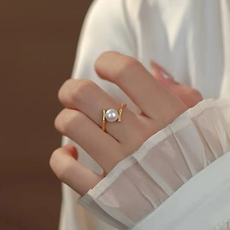 Love Pearl Rings Women's-2