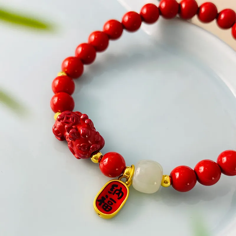 Love Reconstructed Cinnabar Bracelets Women's-5