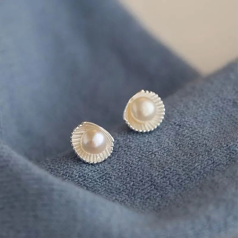 Love Pearl Stud Earrings Women's-4