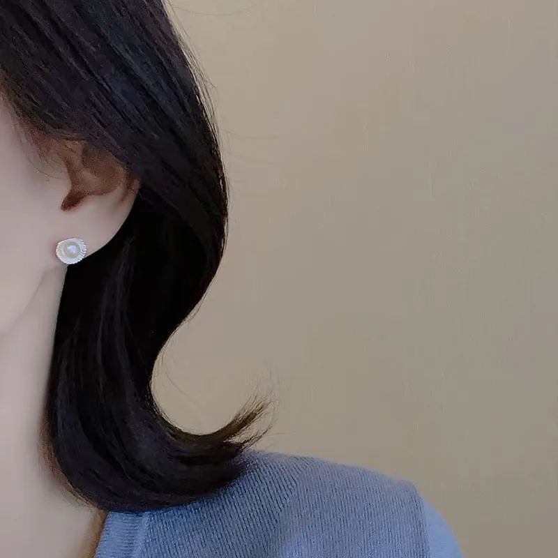 Love Pearl Stud Earrings Women's-2
