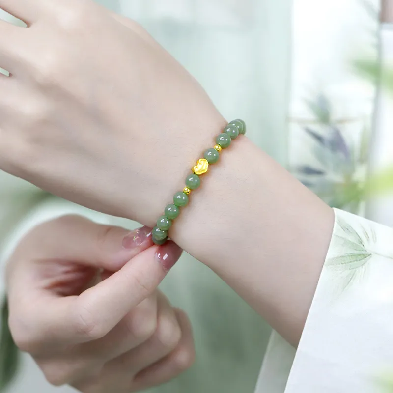 Love Hetian Jade Bracelets Green Jade Women's-4
