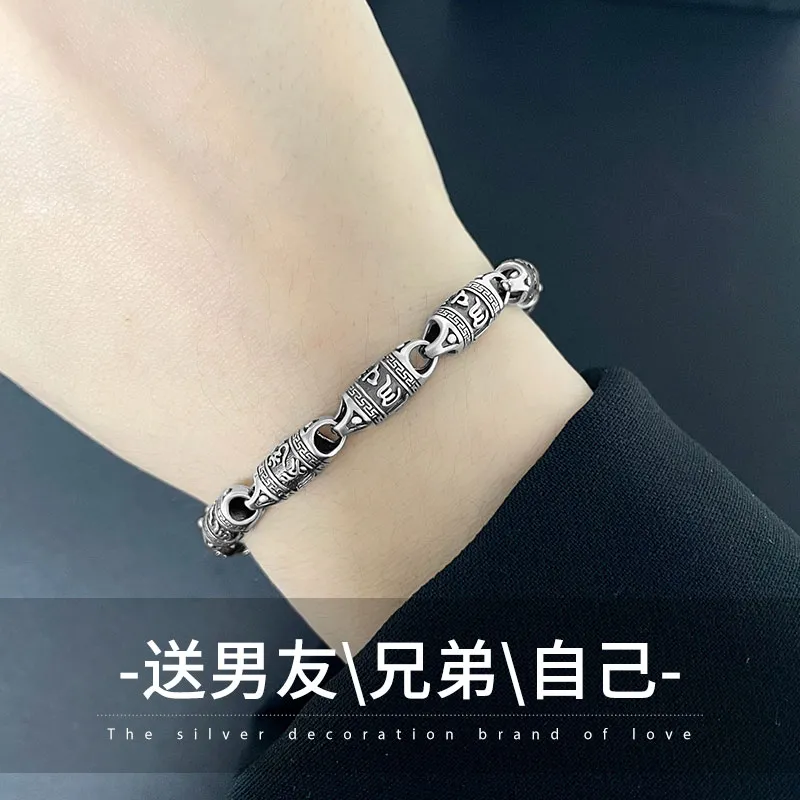 Love 925 Sterling Silver Bracelets Men's-5