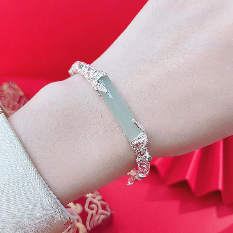 Love Hetian Jade Bangles Green Jade Women's-10