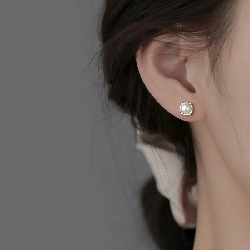 Love Pearl Stud Earrings Women's-3