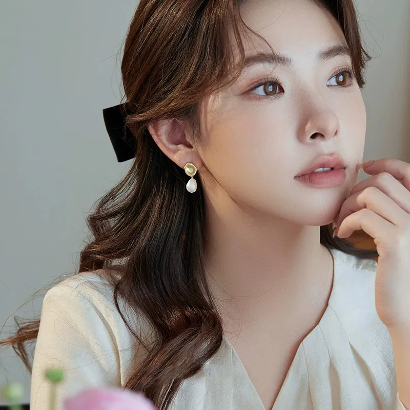Love Pearl Stud Earrings Women's-3