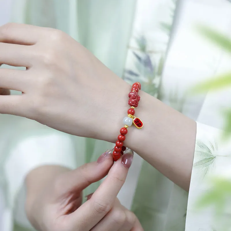 Love Reconstructed Cinnabar Bracelets Women's-4