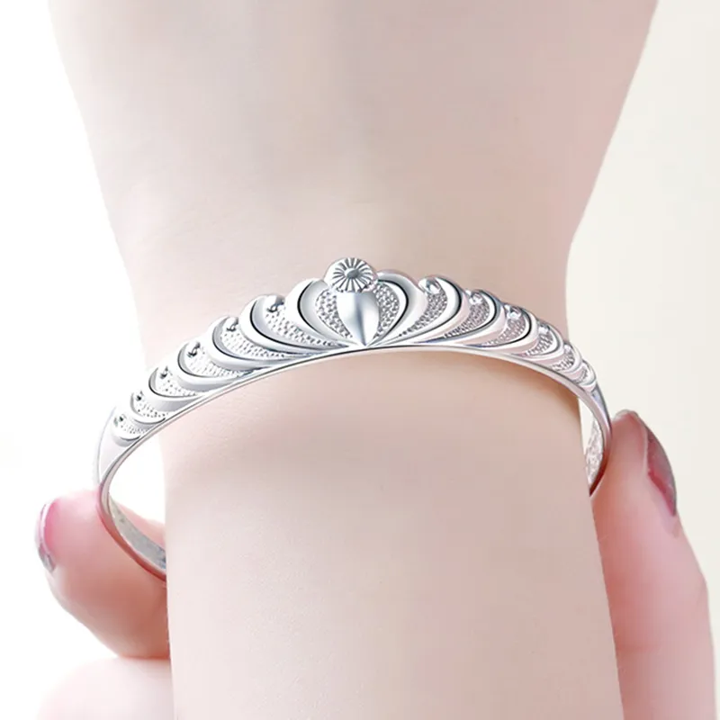 Love 999 Fine Silver Sterling Silver Bracelets Women's-2