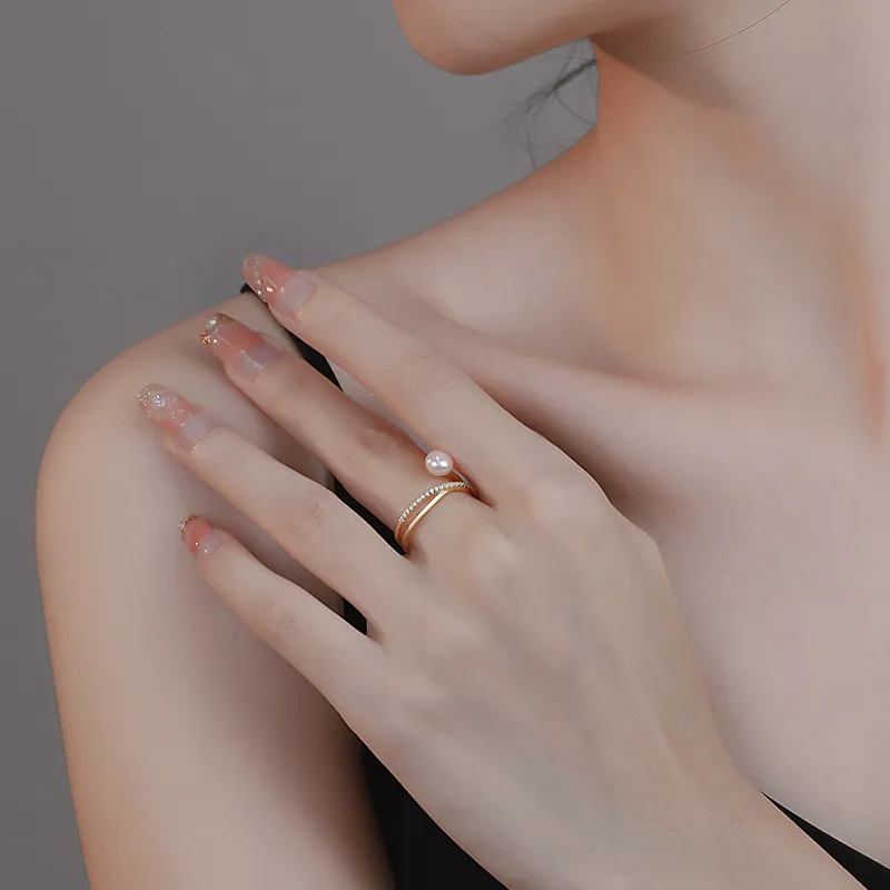 Love Pearl Rings Women's-2