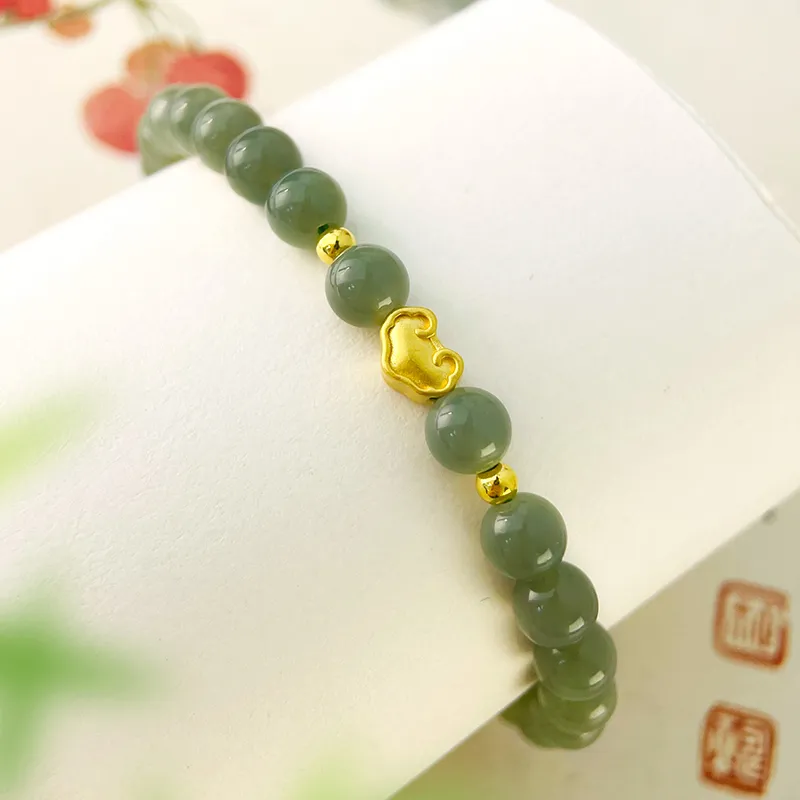 Love Hetian Jade Bracelets Green Jade Women's-1