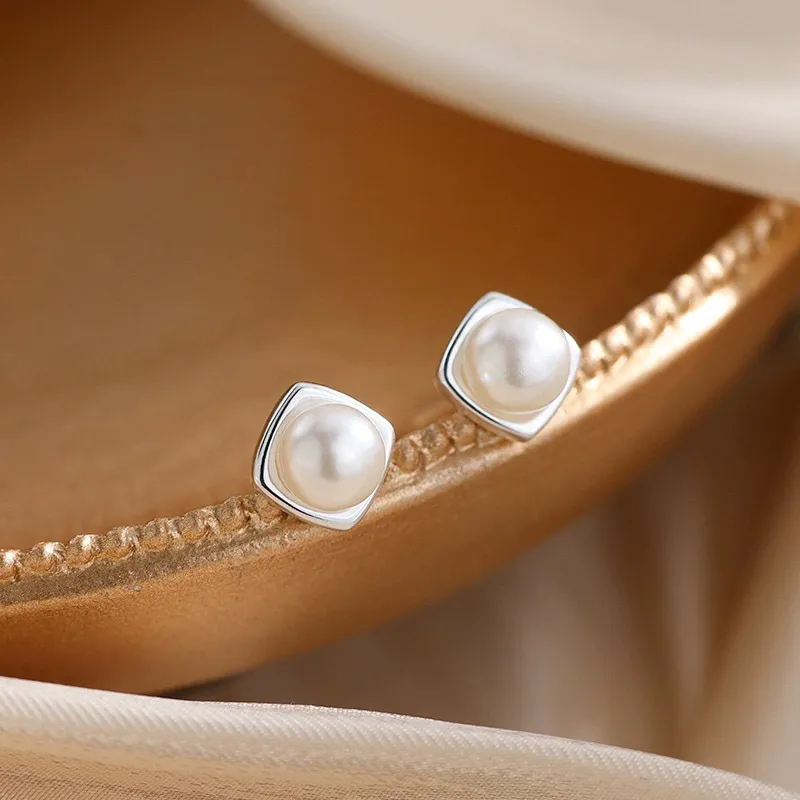 Love Pearl Stud Earrings Women's-2