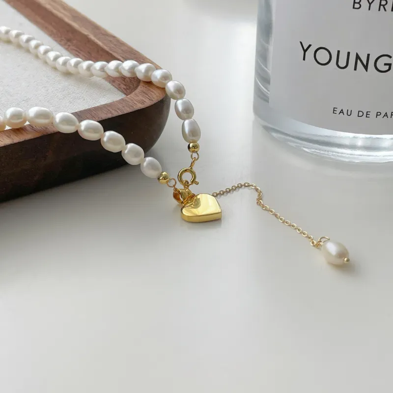 Love Pearl Necklaces Women's-5