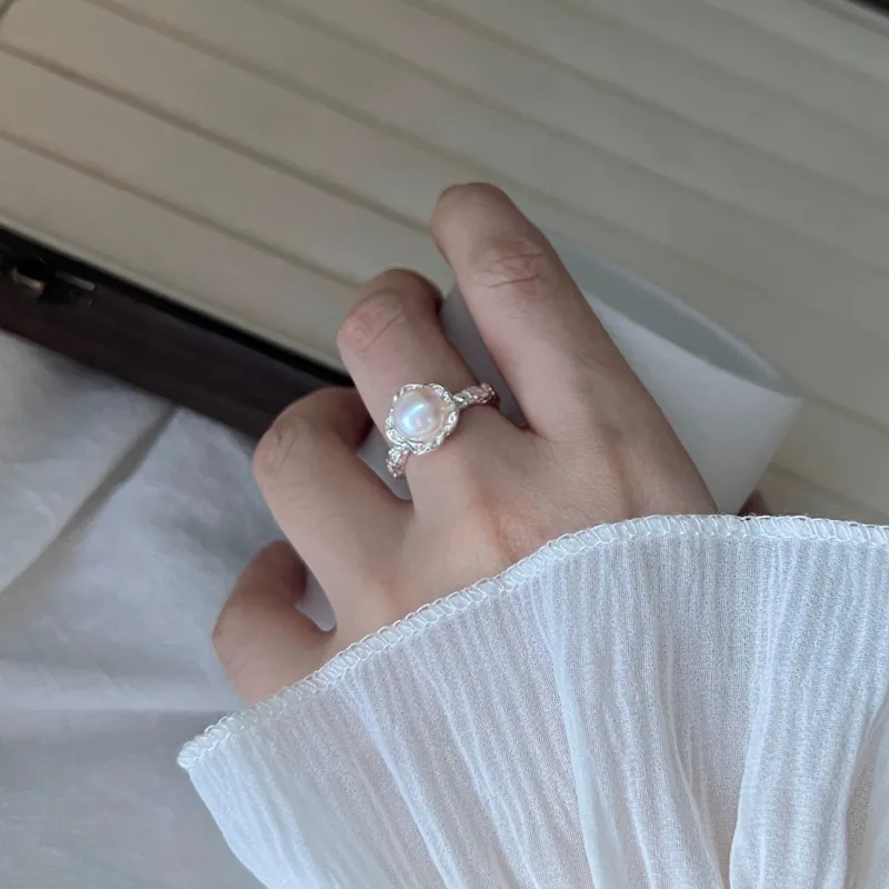 Love Pearl Rings Women's-6