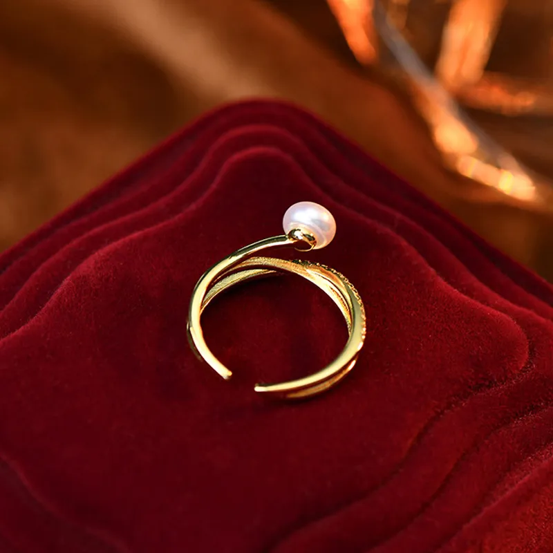 Love Pearl Rings Women's-4