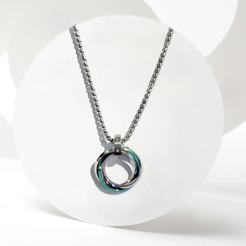 FOREVER MELODY Titanium Steel Necklaces Unisex-2