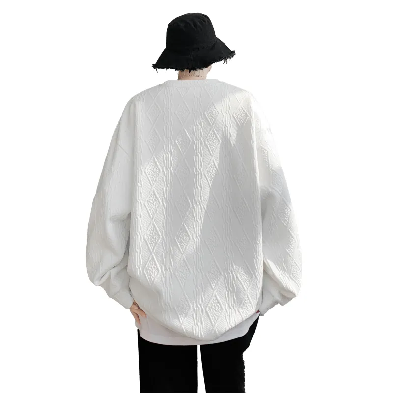 Sweatshirt American Vintage Preppy Style Minimalist Style Loose Fit Fleece Lined Thermal Pullover Unisex-13