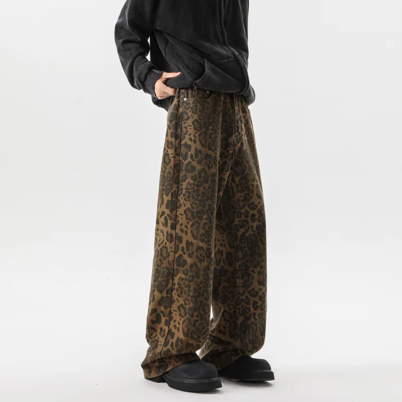 DANGERTIGER Jeans Unisex Leopard Print-3