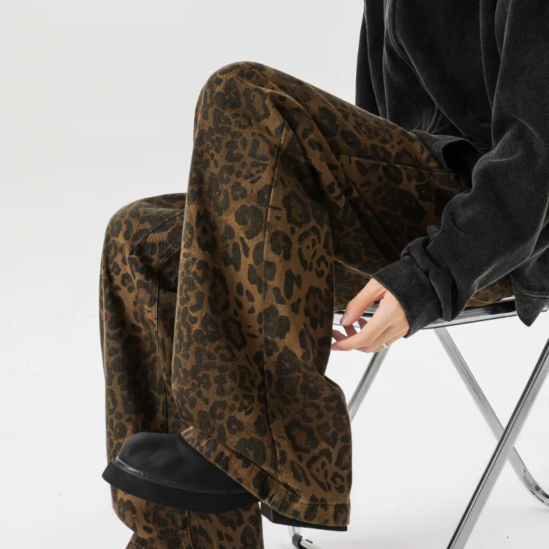 DANGERTIGER Jeans Unisex Leopard Print-6
