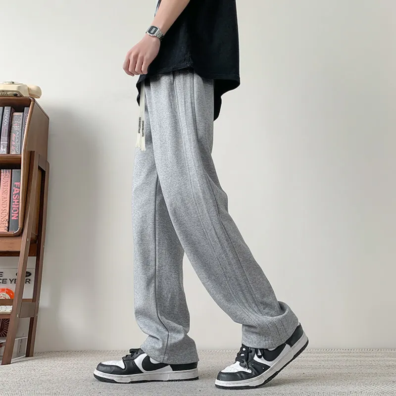 DANGERTIGER Knitted Sports Pants Unisex Gray-18