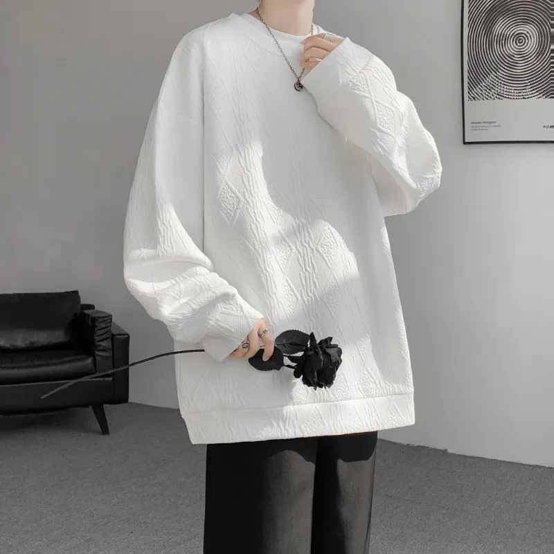 Sweatshirt American Vintage Preppy Style Minimalist Style Loose Fit Fleece Lined Thermal Pullover Unisex-14