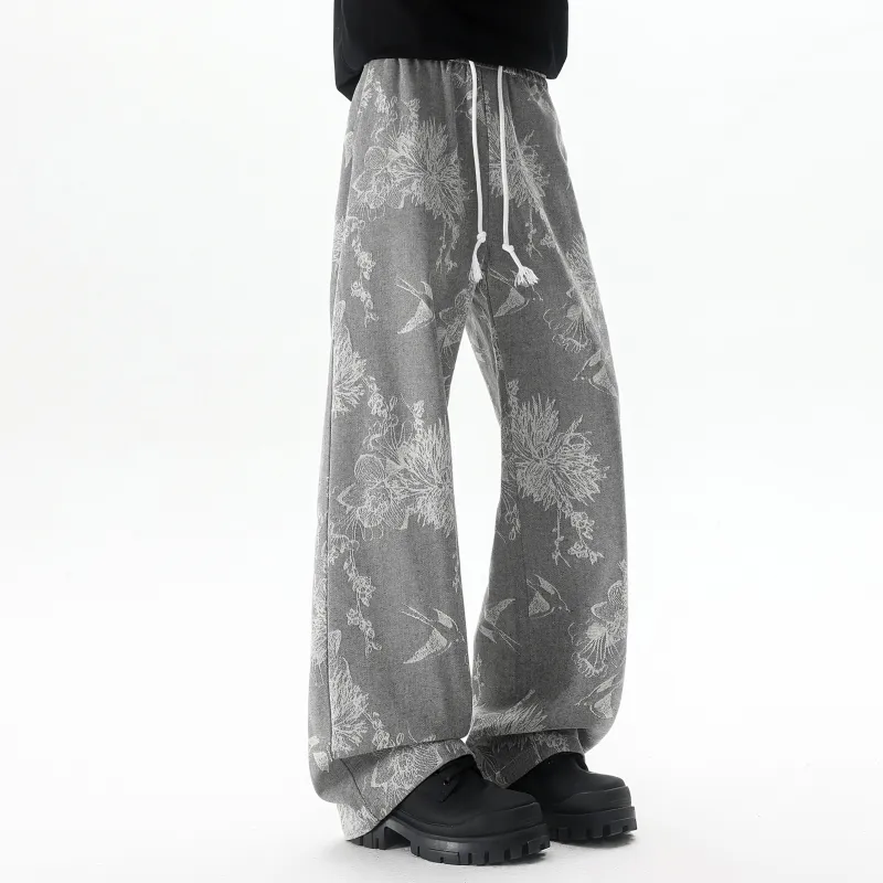 DANGERTIGER Knitted Sweatpants Unisex Gray-4