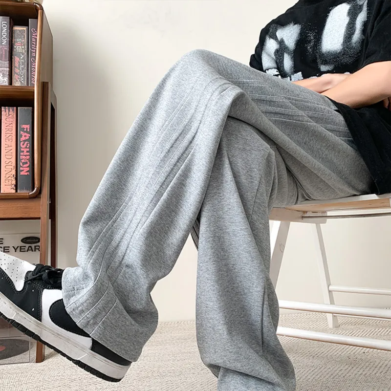 DANGERTIGER Knitted Sports Pants Unisex Gray-11
