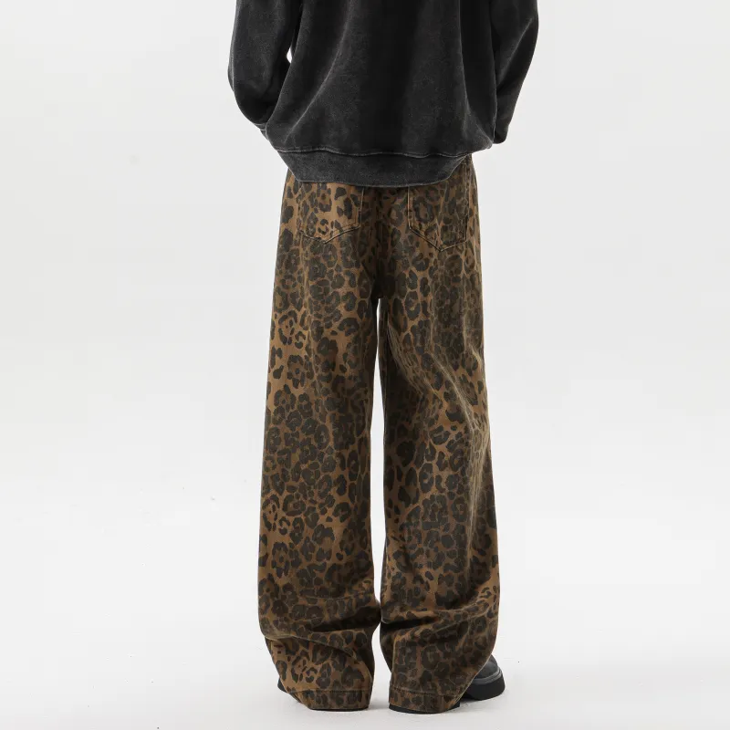 DANGERTIGER Jeans Unisex Leopard Print-5