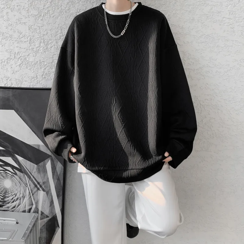 Sweatshirt American Vintage Preppy Style Minimalist Style Loose Fit Fleece Lined Thermal Pullover Unisex-7