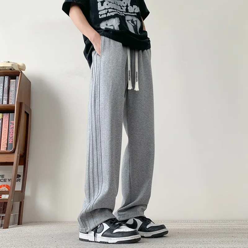 DANGERTIGER Knitted Sports Pants Unisex Gray-19