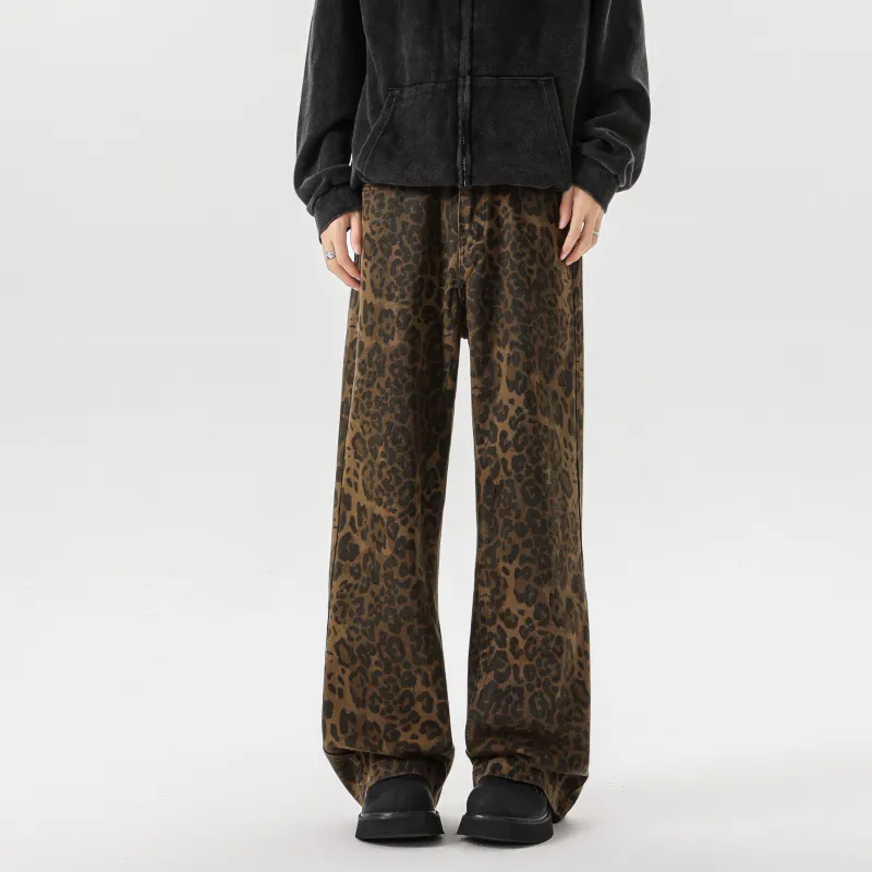 DANGERTIGER Jeans Unisex Leopard Print-1