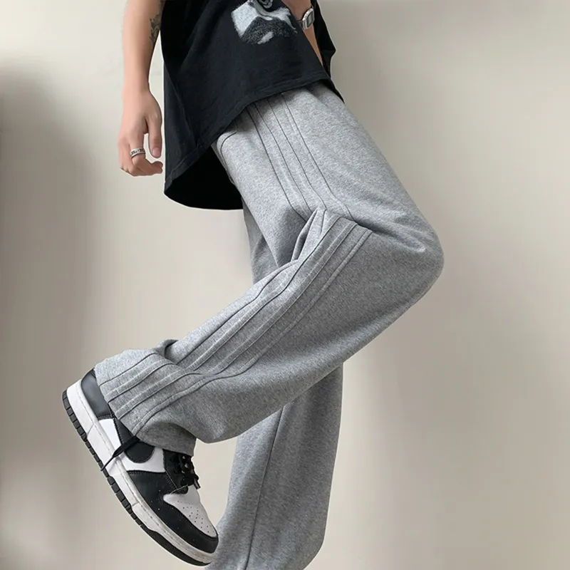 DANGERTIGER Knitted Sports Pants Unisex Gray-21