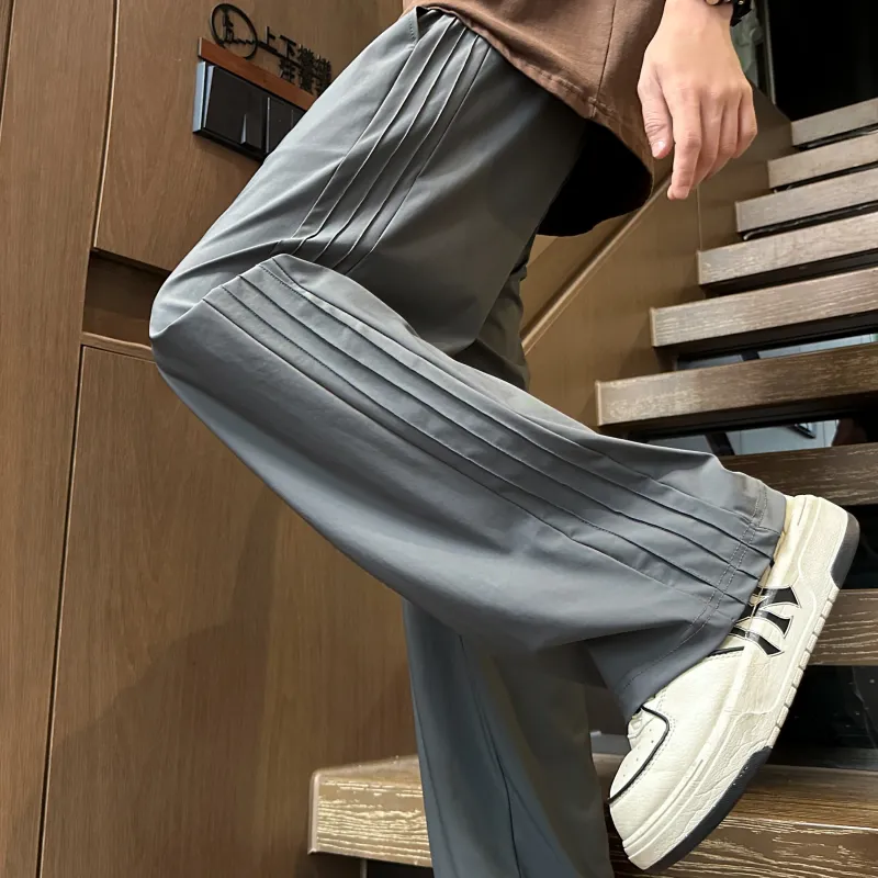 DANGERTIGER Knitted Sports Pants Unisex Gray-27