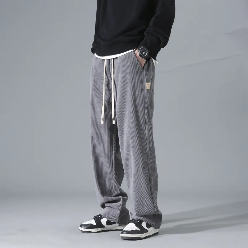 DANGERTIGER Knitted Sports Pants Unisex Gray-2