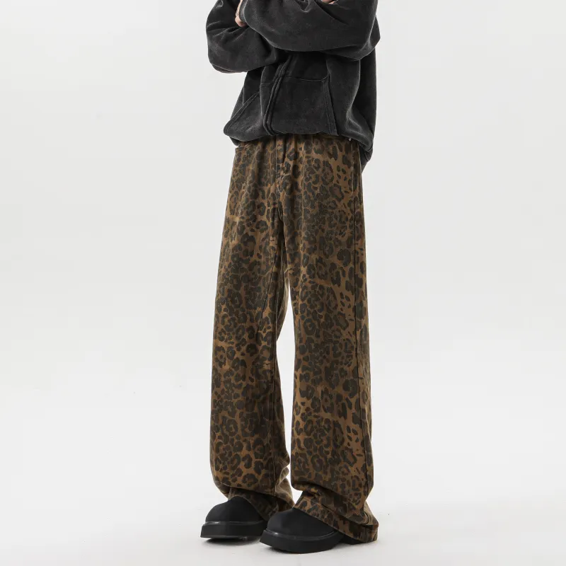 DANGERTIGER Jeans Unisex Leopard Print-2