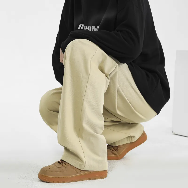 DANGERTIGER Casual Pants Unisex Khaki-3