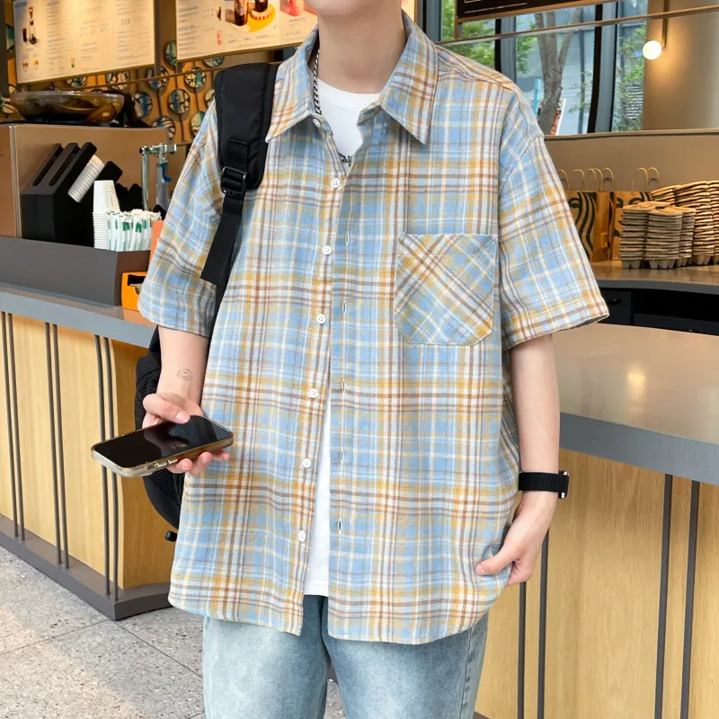 HOKLV Shirts Unisex Yellow Plaid-2