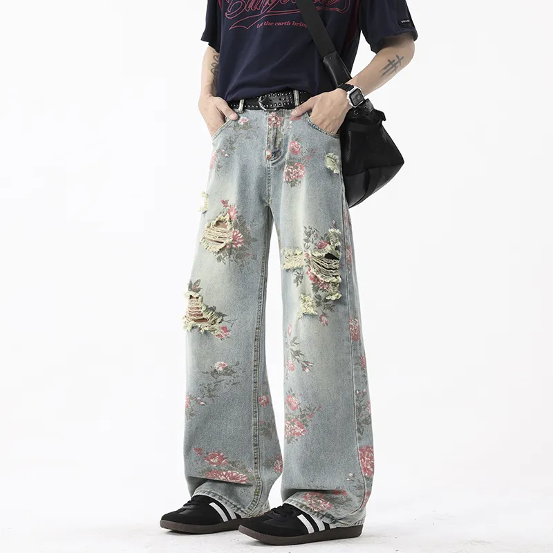 HOKLV Jeans Unisex Blue-3