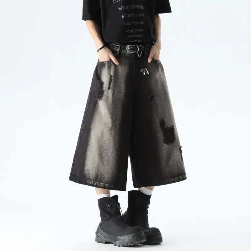 HOKLV Denim Shorts Unisex-13