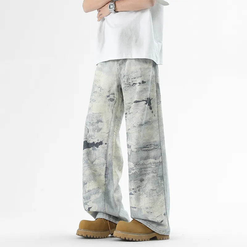 HOKLV Jeans Unisex Light Blue-4