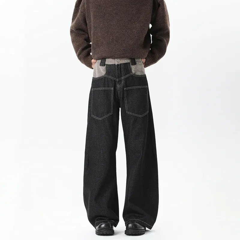 HOKLV Jeans Unisex Original Denim Black Includes Brand Charm-11