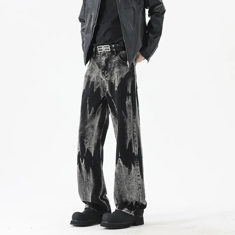 HOKLV Jeans Unisex Black-3