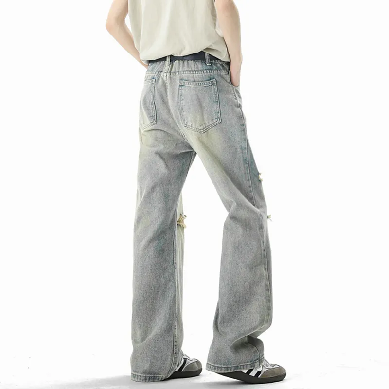 HOKLV Jeans Unisex Vintage Blue-1